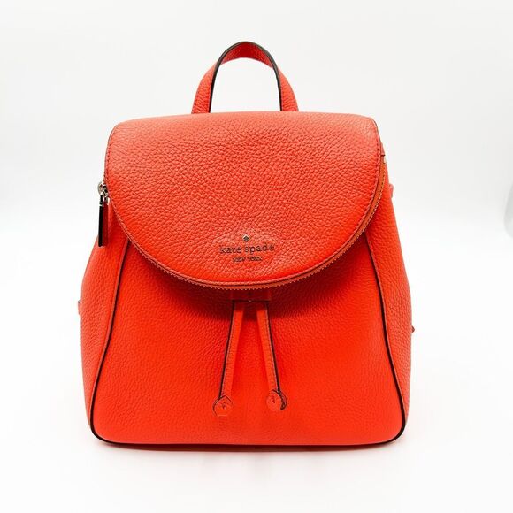 Kate Spade Leila Medium Orange Leather Bag Backpack Purse - Picture 1 of 13
